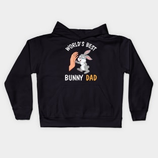 I And Bunny Hands Happy Easter Day World's Best Bunny Dad Kids Hoodie